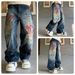 Men's Clothing Embroidered Jeans Unisex Streetwear Embroidered Jeans – Unisex Heavy-Duty Studded Denim Pants (L-XXXL) | Vintage Washed Blue_mkmklike.com