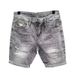 Summer New Denim Shorts Five Quarter Brand Slightly Wide Printed Trendy Korean Version Elastic Tear Hole Middle Men's_mkmklike.com