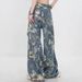 Women's Clothing Retro Printed Ripped Jeans Women's Loose Straight Leg All Match Mopping Wide Leg Pants_mkmklike.com