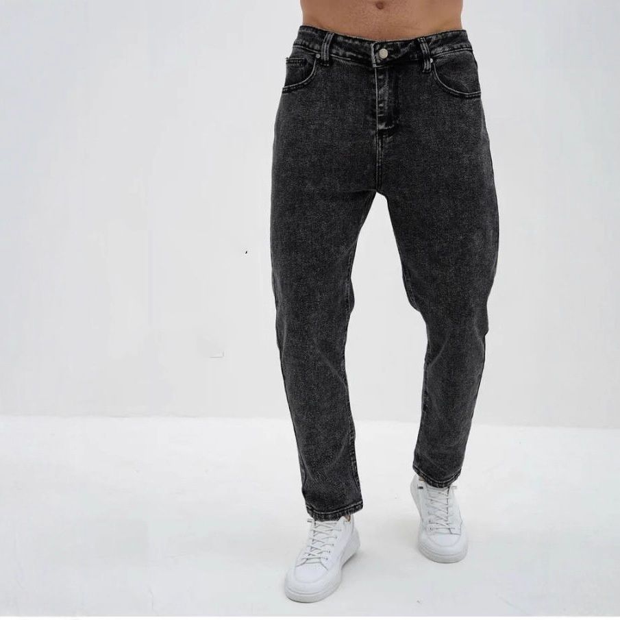 Men's Stretch Banana Jeans Export Trousers From Russia Mid Waist Straight Long Pants With Slight Stretch For Comfortable Wear_mkmklike.com