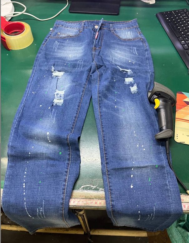 Men's Clothing High Street Fashion Brand Fashion Black Ripped Jeans For Men Young Men Diamond Studded Elastic Slim Fitting Skinny Pants Trend_mkmklike.com