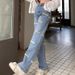 American-style High Street Embroidered Jeans For Women, 2025 And Autumn New Collection, Loose Wide-leg Straight_mkmklike.com