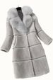 Women's Clothing Cashmere Splicing Fur One Medium Length Fox Fur Collar Coat Fur Coat_mkmklike.com