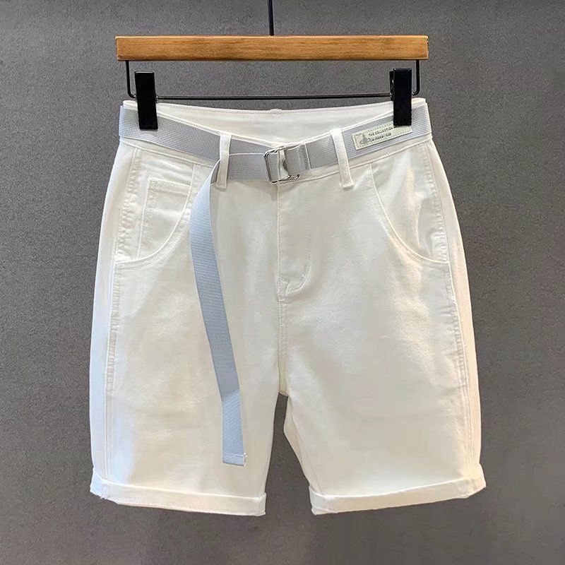 Men's Solid Color Denim Shorts - Summer 5-Inch Inseam Casual Streetwear (Sizes 28-36) Minimalist Korean Style_mkmklike.com