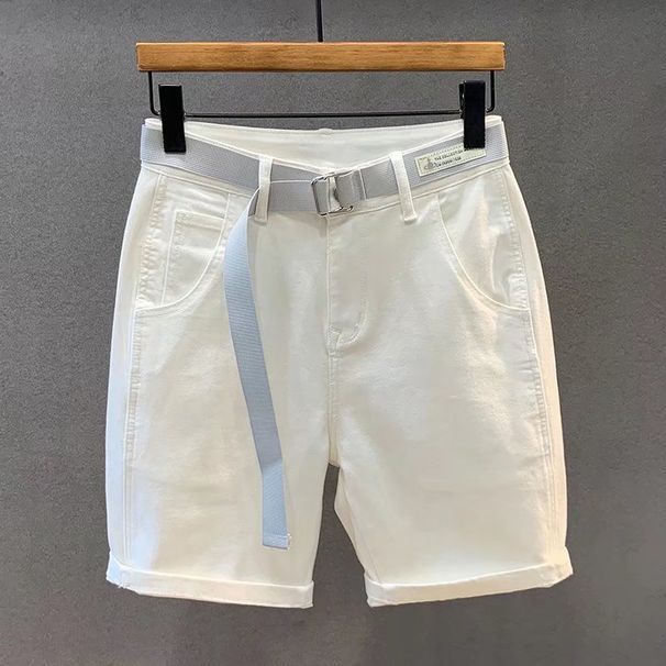 Men's Solid Color Denim Shorts - Summer 5-Inch Inseam Casual Streetwear (Sizes 28-36) Minimalist Korean Style_mkmklike.com