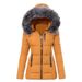Women's Clothing color fur collar zipper decoration slim cotton coat for women thick coat for women_mkmklike.com