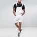Men's Clothing Retro Men's Denim White Circle Hem Shorts Overalls_mkmklike.com