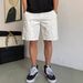 Men's Clothing Summer Casual Handsome White Work Shorts Men's Loose Trendy Brand Mid Length Pants High Street All Match 5 Point Pants_mkmklike.com