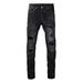 Men's Clothing Men's Black Ripped Jeans Straight Fit Hand-Painted Art Casual Denim Pants For Teens And Young Adults Straight Fit Hand-Painted_mkmklike.com