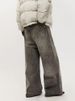 Vintage Washed Grey Wide-Leg Jeans – Unisex 90s Streetwear Denim With Distressed Details & Oversized Fit (Dropped Hem For Retro Styling)_mkmklike.com