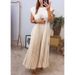 Women's clothing Fashion Round Neck Sleeveless Pleated Dress Women's Clothing_mkmklike.com