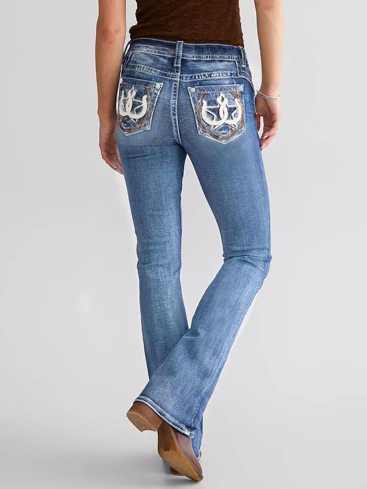 Women's Clothing Women's Jeans Fashion Slim Embroidered Denim Trousers Heavy Flower Water_mkmklike.com