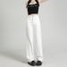 Narrow Straight-leg White Jeans For Women, 2025 Spring/summer, High-waisted Petite Pants, Casual Versatile, Japanese And_mkmklike.com