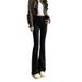 Black Flared Jeans For Women, High-waisted, Autumn/winter 2026 New Vintage Style, Fleece-lined, Stretchy, Slim-fit,_mkmklike.com