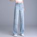 Drop-shipping Straight-leg Jeans For Women, 2024 Spring And Autumn New Style, High-waisted, Slimming, Drapey,_mkmklike.com