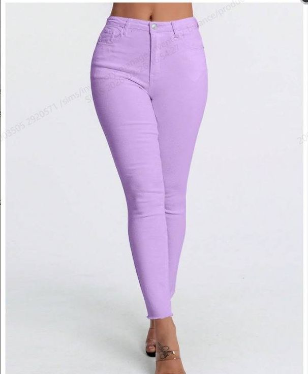 Women's Clothing High-Waisted White Distressed Jeans – Slim Fit & Frayed Hem (Cotton Blend, Sizes XXS-XL)_mkmklike.com