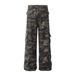 Loose Wide-Leg Camouflage Cargo Men Multi-Pocket Design Sense Denim Straight-Leg Pants High Street Vibe Trend_mkmklike.com