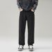 Men's Clothing Fleece Lined Stretch Jeans Autumn Winter Thick Solid Color Slim Fit Straight Leg Pants Basic Style Archer0603_mkmklike.com