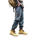 Men's Vintage Washed Cargo Pants – Retro Workwear Denim Joggers With Multi-Pockets (Sizes M-XXXL) Streetwear Utility Pants_mkmklike.com