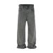 High Street AC Washed Loose Wide Leg Jeans Mid Waist Blue Gray Cotton Casual Sports Biker Style_mkmklike.com