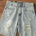 Men's Clothing Washed Ripped Denim Shorts Summer Thin Mid-Length American Street Style Loose Straight Sports Pants_mkmklike.com