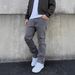 Men's Trendy Slim Fit Skinny Jeans Gray American Style Stretch Casual Denim_mkmklike.com
