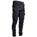 Men's Clothing Men's Slim Fit Cargo Jeans With Side Pockets - Stretch Denim Pants For Streetwear & Casual Style (Black, Light Blue, Light Grey)_mkmklike.com