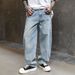 Men's ClothingRetro Hot Diamond Jeans Men's High Street Heavy Loose Straight Fashion Brand American Trousers_mkmklike.com