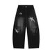 2025 New Men's And Women's Striped Star Embroidery Scimitar Jeans Niche Design Sense Lazy Wide-Leg Pants_mkmklike.com