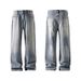 American Retro Washed Gradient Straight-leg Jeans Men, Autumn And Winter, Plus Size, Extended Length For Tall_mkmklike.com