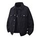 Men's Clothing Loose White Denim Jacket Men's Basic Simple Solid Color Versatile Cardigan Black Vibrato Autumn And Winter Thick Men's Jacket_mkmklike.com