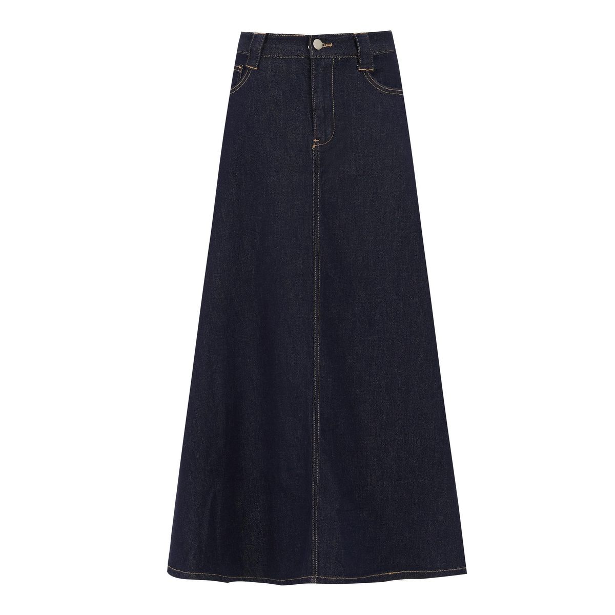 K Retro And Versatile Women's High-waisted A-line Flowing Maxi Skirt_mkmklike.com