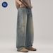 Nordmann Muqiu Clothing | American Retro Washed Scimitar Pants Men's Loose Wide-Leg Cocoon-Shaped Sickle Jeans_mkmklike.com