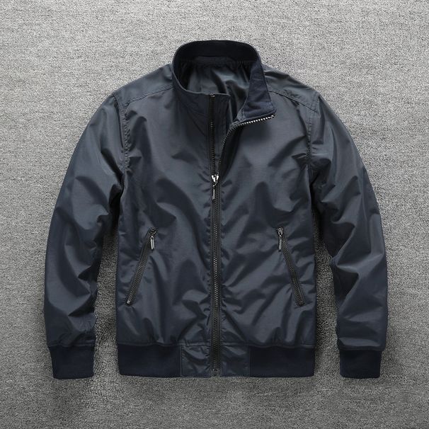 Spring And Autumn Jacket Coat Casual High-end Stand Collar Fashion Versatile Men's Workwear American Style Flight Suit_mkmklike.com