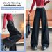 High-Waisted Wide Leg Jeans For Women Rhinestone Embellished Loose Fit Straight Leg Stylish Design Petite Fit New Spring_mkmklike.com