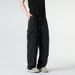 "Men's Vintage Washed Denim Work Pants – Relaxed Wide Leg Fit With Utility Pockets (S-3XL, Light Blue/Black)"_mkmklike.com