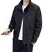 New Autumn Winter Cotton Loose Solid Color Simple Stylish Stand Collar Workwear Jacket Men's Trendy Brand_mkmklike.com