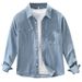 Retro Denim Long Sleeved Shirt, New Fashionable And Versatile, Artistic And Casual Loose Top, Men's Clothing_mkmklike.com