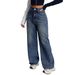 High-Waisted Straight-Leg Jeans – Vintage Washed Denim For Effortless Street Style_mkmklike.com
