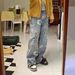 Men's Clothing The Same Retro Printed Jeans For Men And Women, Spring And Autumn, High Street, Straight, Loose Wide Leg, Floor Length Trousers_mkmklike.com