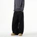 Unisex Retro Wide Leg Jeans – High-End Black Straight Cut, Streetwear Loose Fit For Men & Women_mkmklike.com
