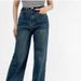 Women's Vintage Blue Wide Leg Jeans – Trendy High Waist Flared Denim Pants For Casual & Boho Style (Sizes 25-32)_mkmklike.com