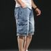 Men's Clothing Hip Hop Multi Pocket Workwear Seven Point Denim Shorts_mkmklike.com