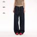 Men's Clothing Classic Loose Straight Cleanfit Classic Relaxed Straight Fit Clean Denim Jeans For Men & Women - Vintage Washed Blue & Black (XXS-XL)_mkmklike.com