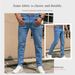 Slim Fit Men's Jeans - Classic Navy Blue Denim Pants With Mid-Rise & Button Fly (Multiple Sizes, Perfect For Everyday Wear)_mkmklike.com