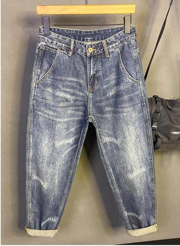 2026 Loose Fit Men's Pants, 2026 Spring New Trendy And Cool Printed Jeans, American Retro Washed Men's Pants_mkmklike.com