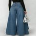 2027 Fashion European-USA Style Cowboy Pants Women Mid Waist Denim-Like Long Swing Pure Color Jeans S-3XL_mkmklike.com