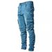 Men's Clothing Hot Selling Denim Jeans Casual Trendy Men's Elastic Multi Bag Leggings Slimming Denim Work Clothes_mkmklike.com