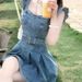 Pure Desire Spicy Girl Design Sense, Small Fly Sleeve Denim Suspender Dress, Women's Simple Summer New Collection Waist_mkmklike.com