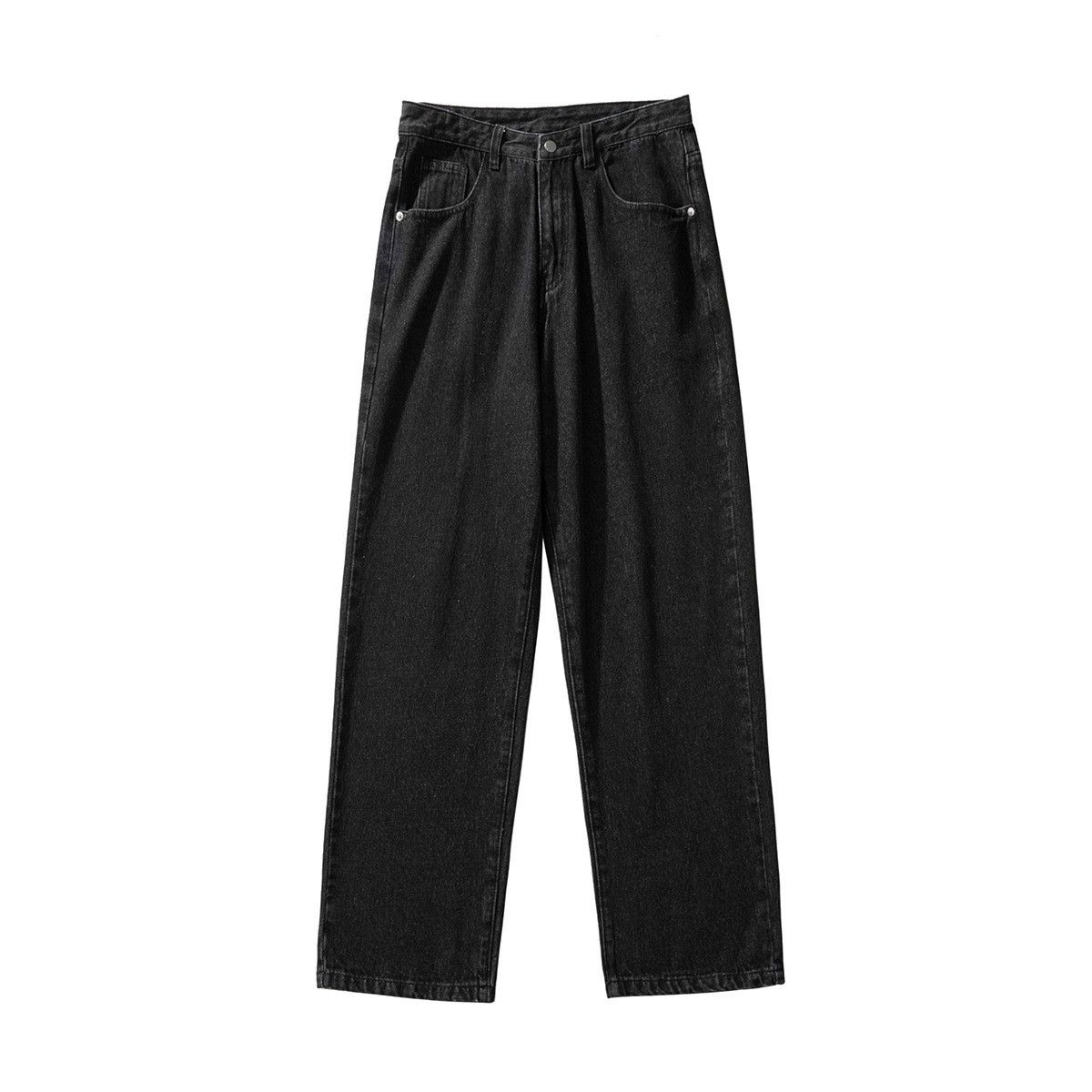 Men's Retro Style Straight Leg Jeans Loose Fit American High Street Summer Casual Trousers_mkmklike.com